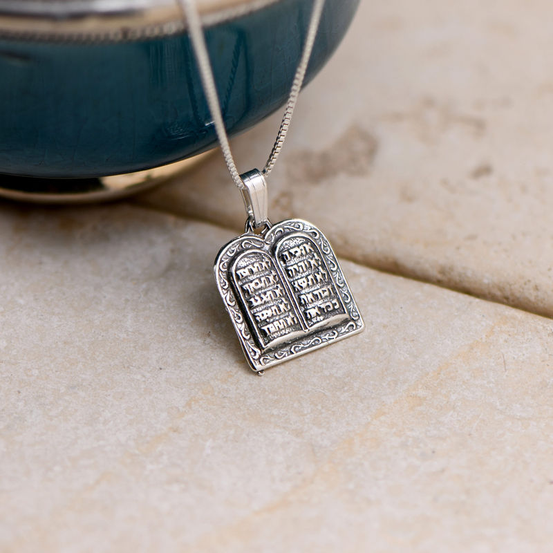 Ten Commandments Necklace in Sterling Silver - IsraelBlessing